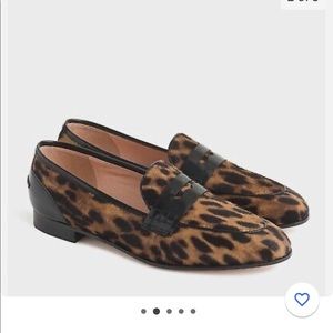 J Crew NWB $228 Academy Penny
Loafers in Leopard Calf Hair